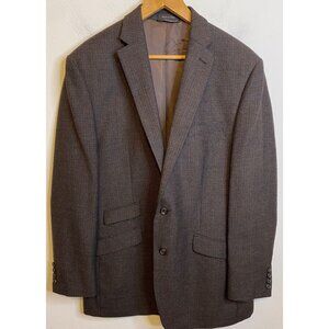 Lauren Ralph Lauren Blazer Mens 44L Brown Tweed 100% Wool Sport Jacket Coat
